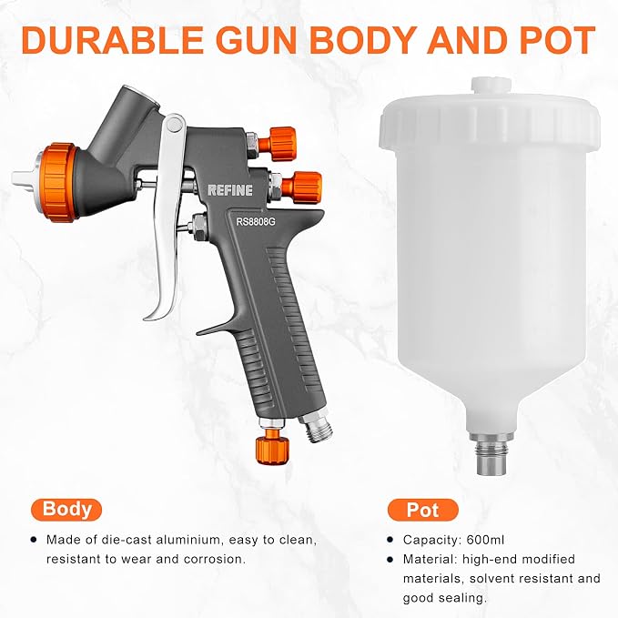 REFINE Air Spray Gun, Auto Paint Gun - Image 8