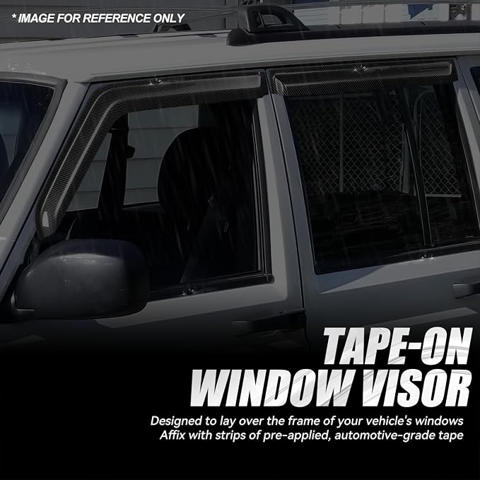 Auto Dynasty 4Pcs Carbon Fiber Pattern Window Visors Compatible - Image 3