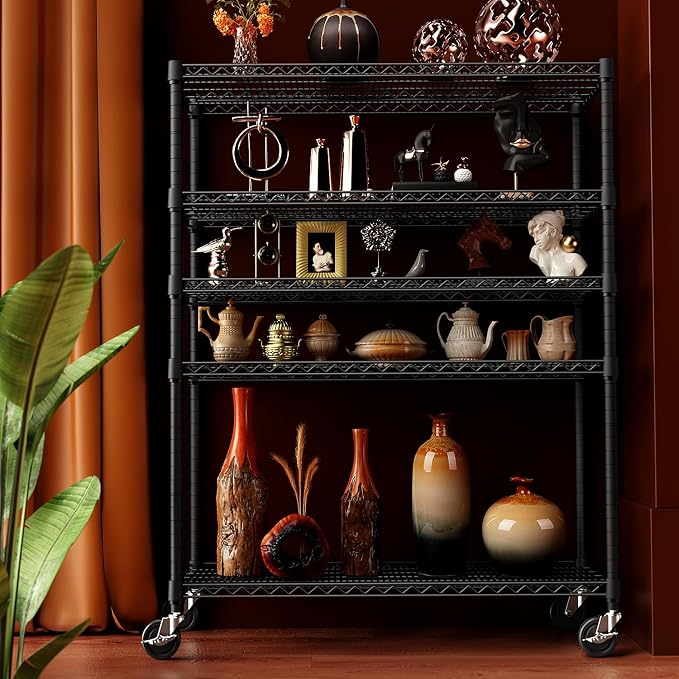 IZEUK Garage Shelving Wide Storage Shelves 5 Tier Metal Shelves Heavy Duty - Image 5