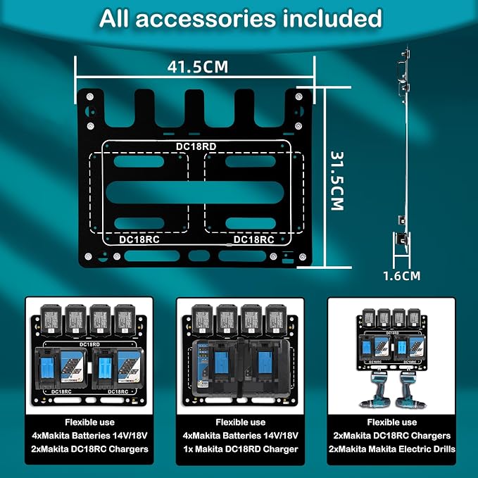 FETESNICE Wall Mount for Makita Battery Charger Holder, Easy Installation - Image 3