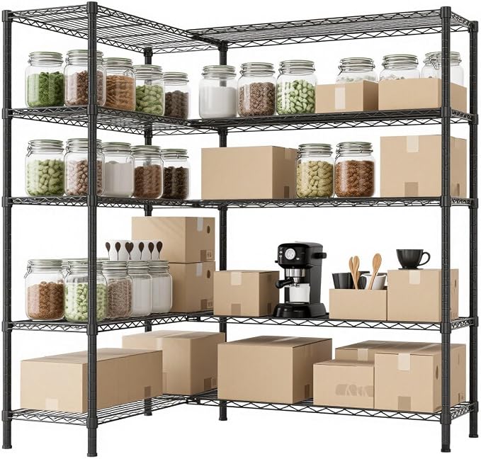 VINGLI 70" W Storage Shelves 1600LBS Heavy Duty Metal Shelving, Upgraded 5 Tier by VINGLI