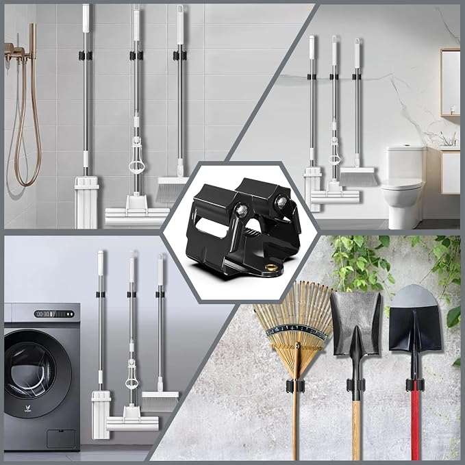 Mop and Broom Holder Big Size Hanging 1 KG Extra, Broom Holder 12 Pack - Image 3