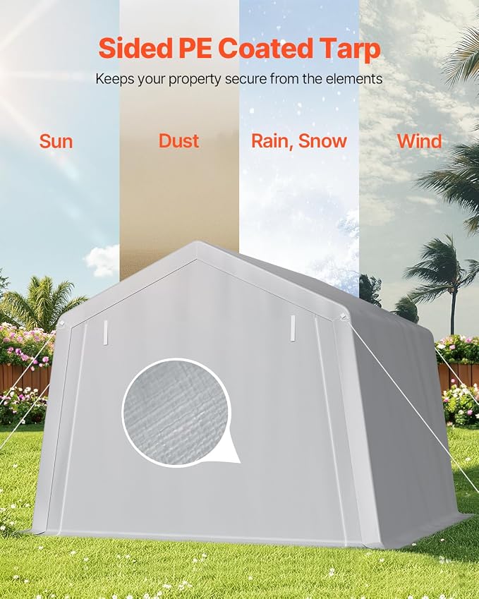 VEVOR Outdoor Storage Shed, 10 x 10 ft Portable Storage Tent - Image 3