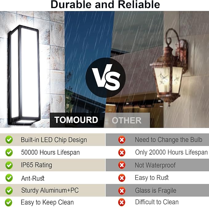 30Watt Modern Outdoor Wall Lights, 2000 Lumen Waterproof Exterior Porch Light - Image 4