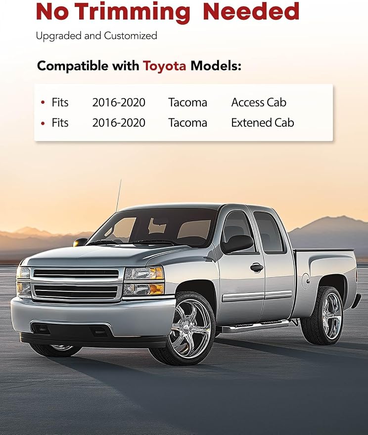 YHTAUTO Floor Mats Fit 2016-2020 Toyota Tacoma Access Cab, TPE All Weather Car - Image 2