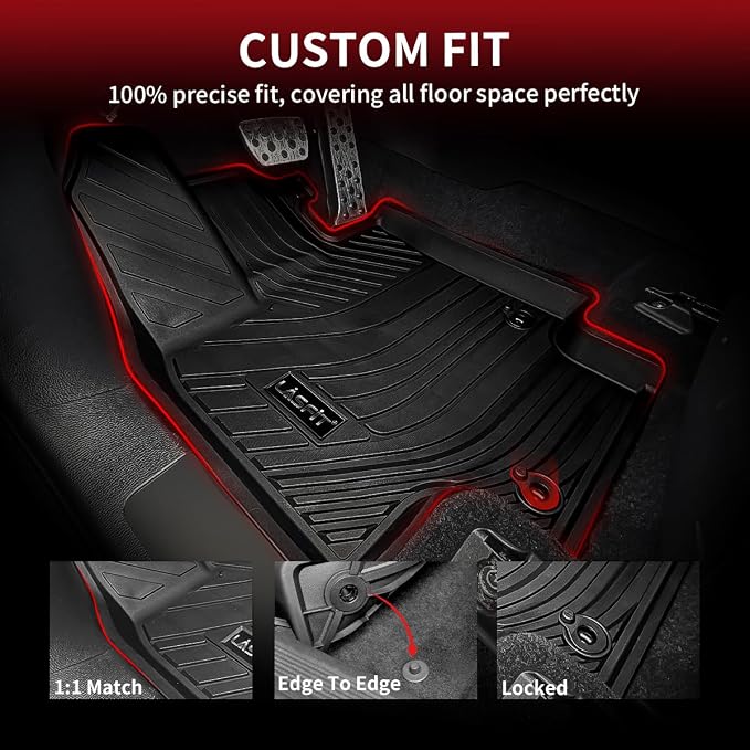LASFIT Floor Mats for Toyota Highlander 2020-2025 8-seat All Weather TPE Custom - Image 2