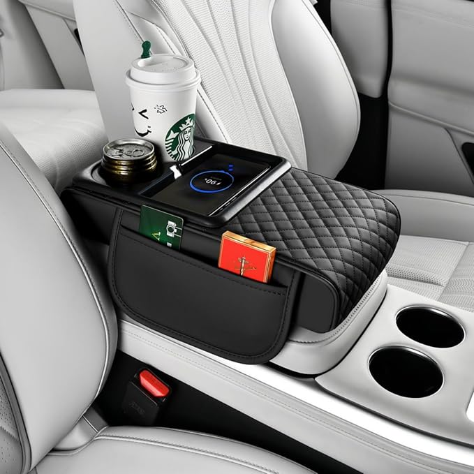Upgrade Arm Rest Cover for Car, 5-in-1 Middle Console Cover Cushion Pad by STSoleMeT