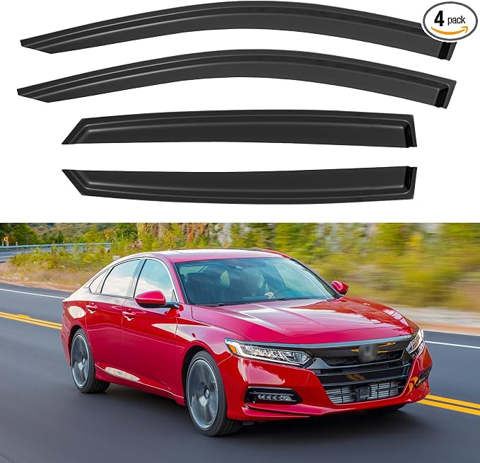 Window Visors Rain Guards for 2018-2023 Honda Accord, Out-Channel Window Vent by YQAUTEC