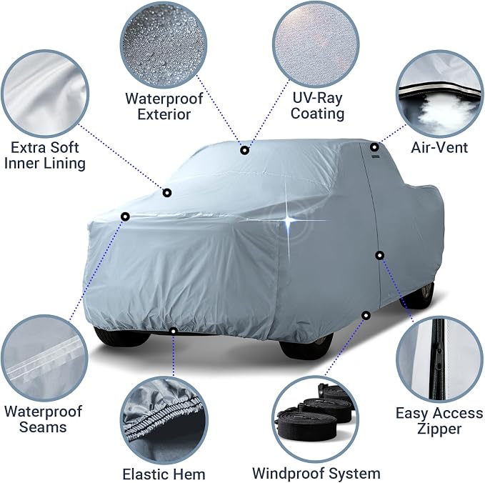 iCarCover Fits 1992-1996 F-150 Extended Cab, 8.0 ft Long Bed Ford Truck Cover - Image 4