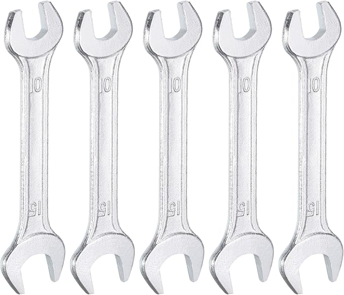 HARFINGTON 5pcs Double Open End Wrench 10mm x 15mm Metric 15 Degree Offset by HARFINGTON
