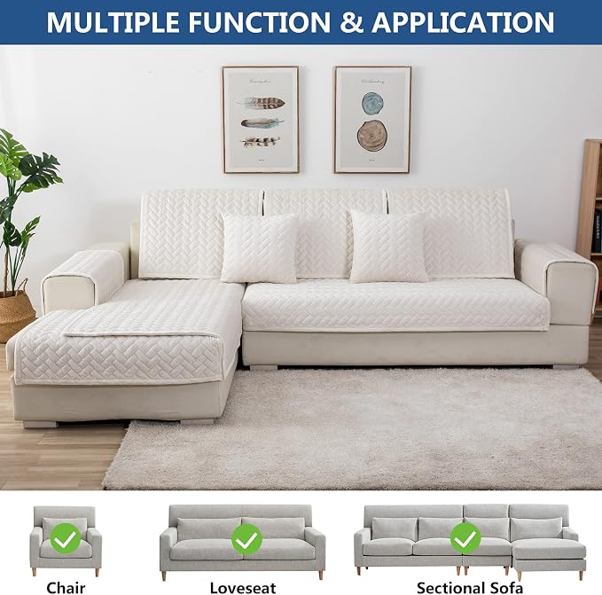 Eismodra Couch Cover, Sectional Couch Covers, Sofa Covers - Image 2
