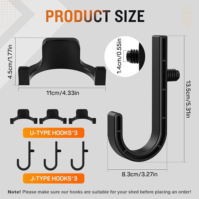 6Pcs Storage Shed Hooks Compatible - Image 2