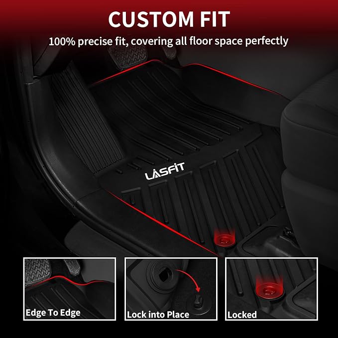 LASFIT Floor Mats for Toyota Highlander 2014-2019 All Weather Custom Fit Floor - Image 2