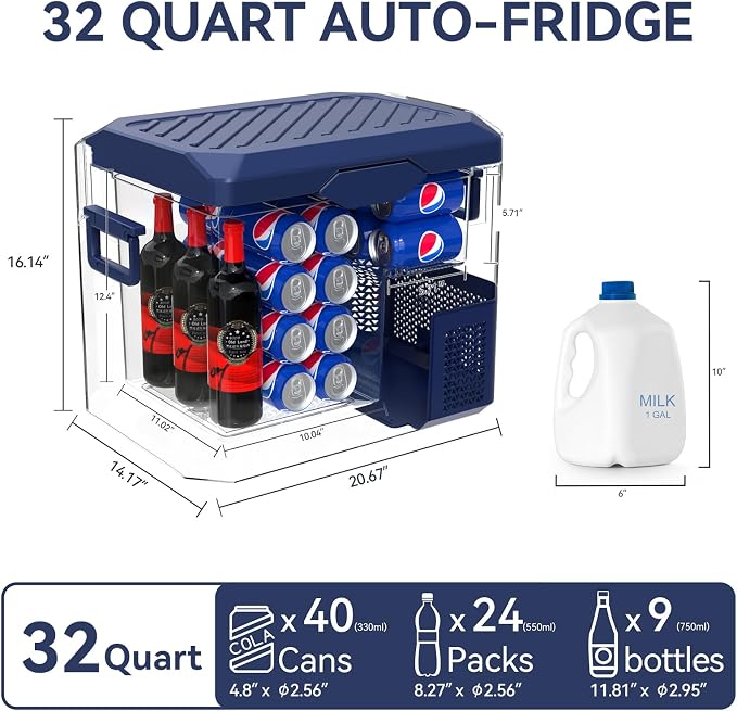 Car Fridge Portable 12V Refrigerator 32 Quart 12 Volt Freezer Compressor Cooler - Image 3