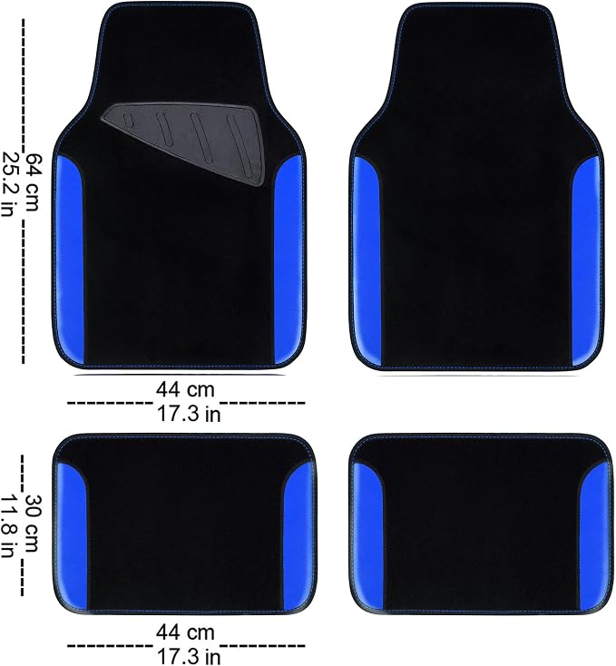 CAR PASS Rainbow Waterproof Universal Fit Faux Leather Car Carpet- Anti-Slip - Image 2