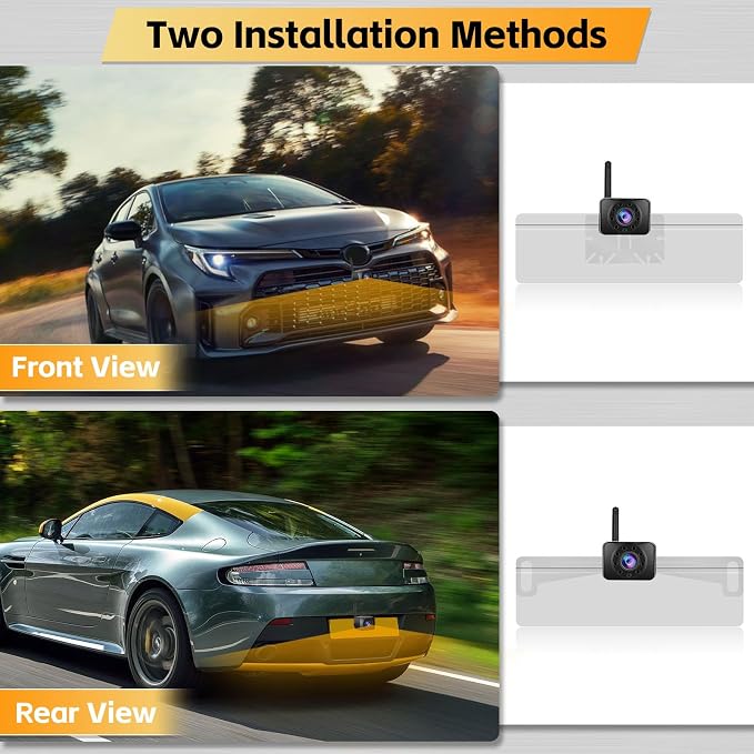 Hikity Wireless Backup Camera System 4.7 Inch Car Monitor Kit HD 1080P License - Image 3