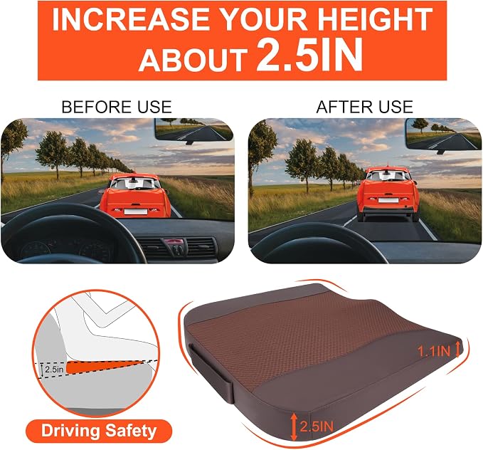 Car Seat Cushion, Comfort Memory Foam Car Cushions - Image 3