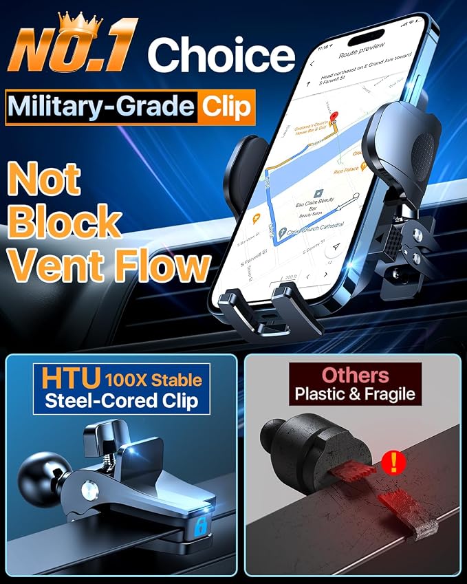 HTU 2025 Best Car Phone Holder 【Ultimate 5-in-1 & Upgraded 100+LBS Strongest - Image 9