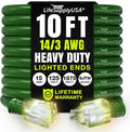 10ft Outdoor/Indoor Extension Cord 14/3 Gauge Heavy Duty 3 Prong SJTW, by LifeSupplyUSA