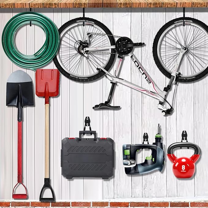3-H Weed Eater Hanger 2 Pack, 2 Garden Hose Holder, 2 Screw in Hooks, Utility - Image 6
