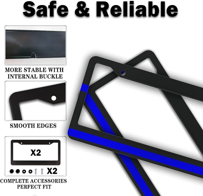 License Plate Frames for Women Blue Black Automotive Exterior Accessories for - Image 4