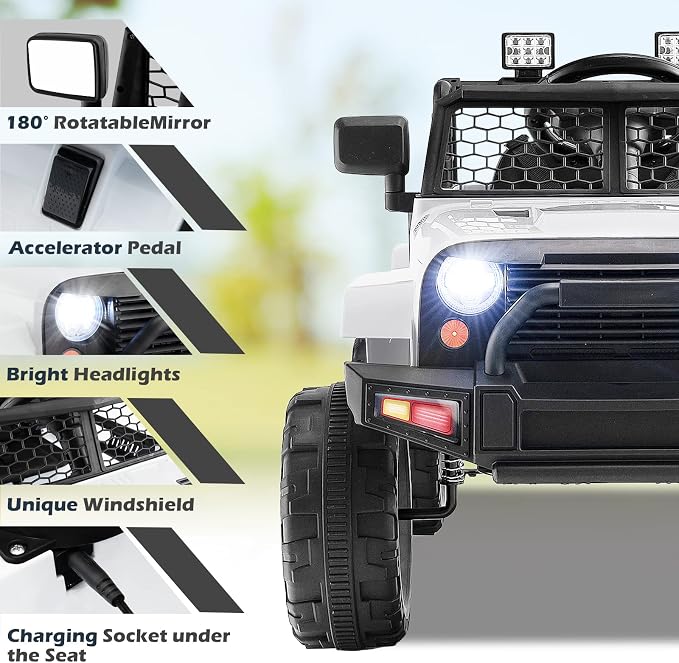 Costzon Ride on Car, 12V Battery Powered Truck Vehicle - Image 4
