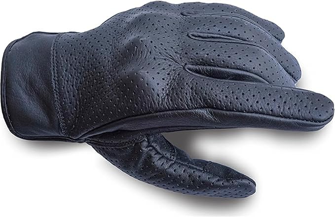 Leather Motorcycle Gloves with Adjustable Fitting Bike Riding Gloves - Image 4