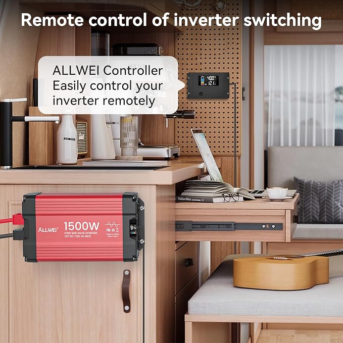 ALLWEI 1500W Pure Sine Wave Inverter 12V DC to 110V AC Converter, Surge 3000W | - Image 5