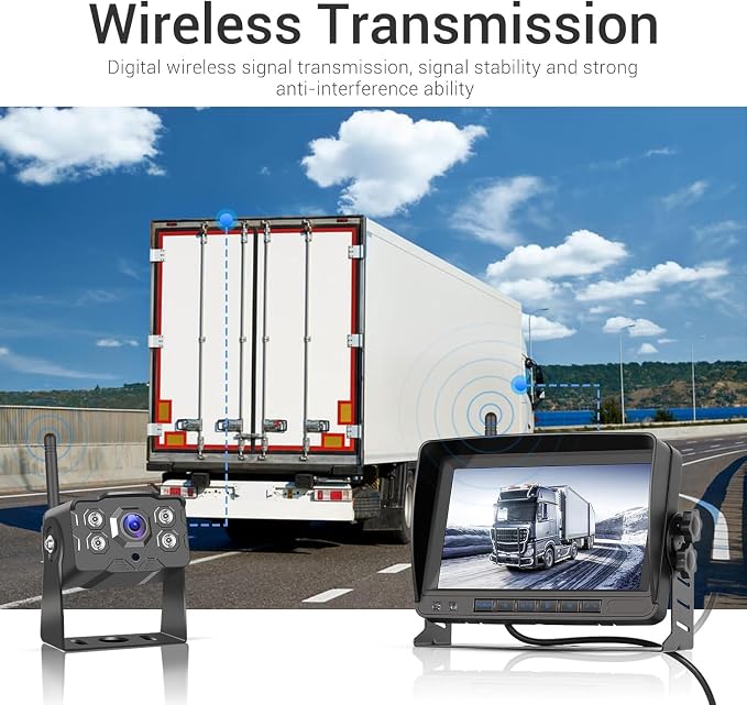 Hikity Wireless Backup Camera Trucks -7 Inch HD 1080P Rear View Camera Monitor - Image 3