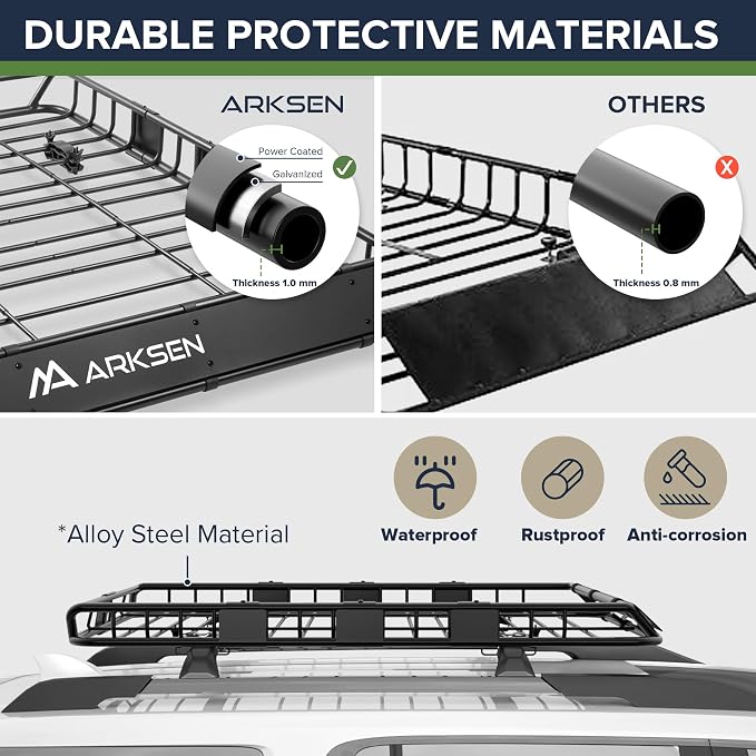 ARKSEN 54 x 39 x 5 Inch Upgrade Universal Roof Rack - Image 3