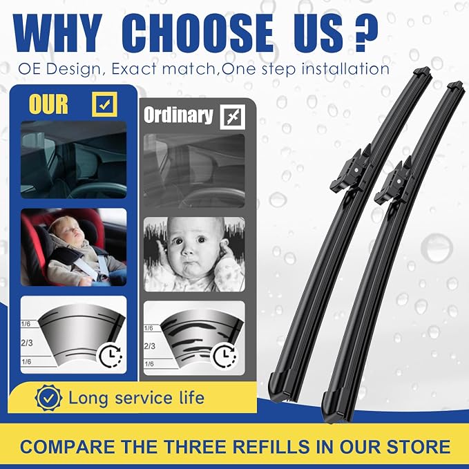 wipers factory Replacement For 09/2009-2013 BMW 328i 335i 335is M3 2-Door - Image 2
