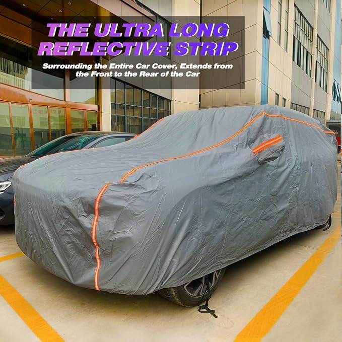 KEYOOG Universal Waterproof Heavy Weight Full Car Covers, Fit SUVs, All Weather - Image 3