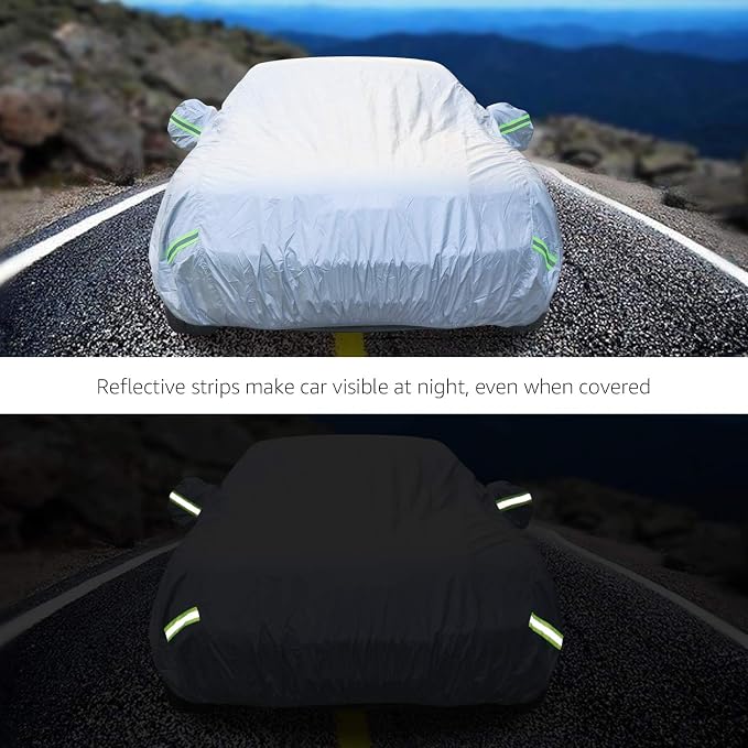 Amazon Basics Silver Weatherproof Car Cover - Image 6