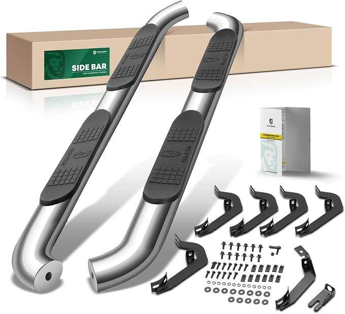 YHTAUTO 4 Inch Running Boards Side Steps Fit Chevy Silverado/GMC Sierra by YHTAUTO