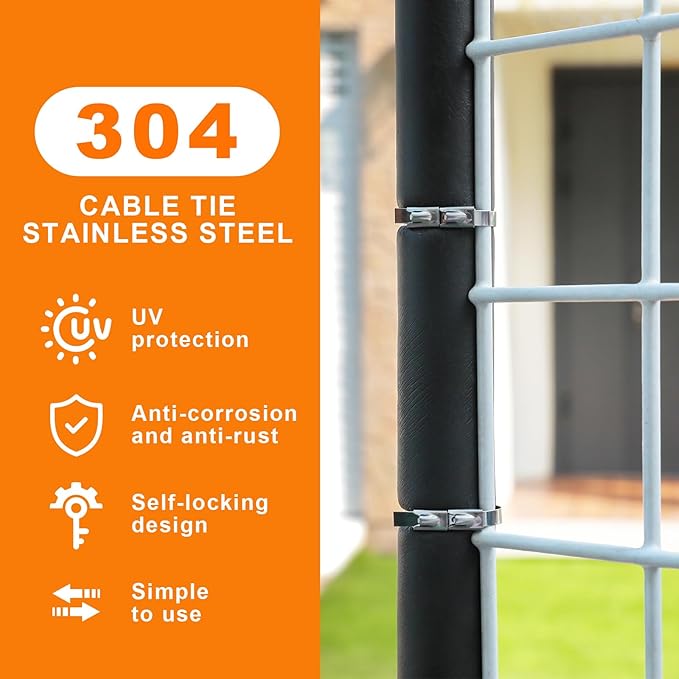 Metal Zip Ties, 304 Stainless Steel, 300 LBS Heavy Duty Double Headed - Image 4