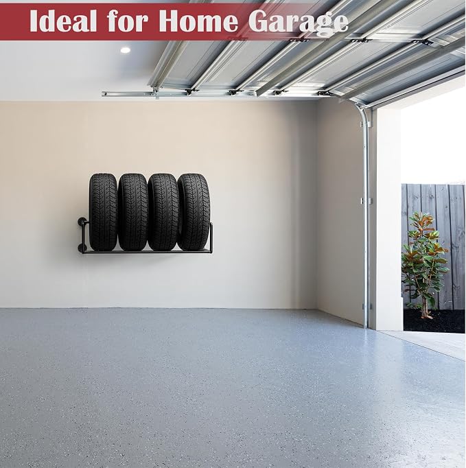 Vrisa Tire Rack Wall Mount Heavy Duty Adjustable Multi Tire Storage Rack - Image 5
