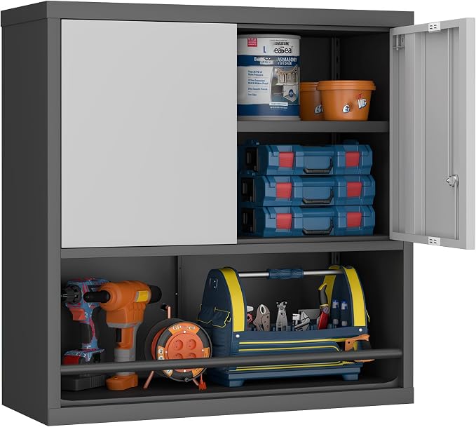 GREATMEET 31" H Locking Metal Garage Storage Cabinet by GREATMEET
