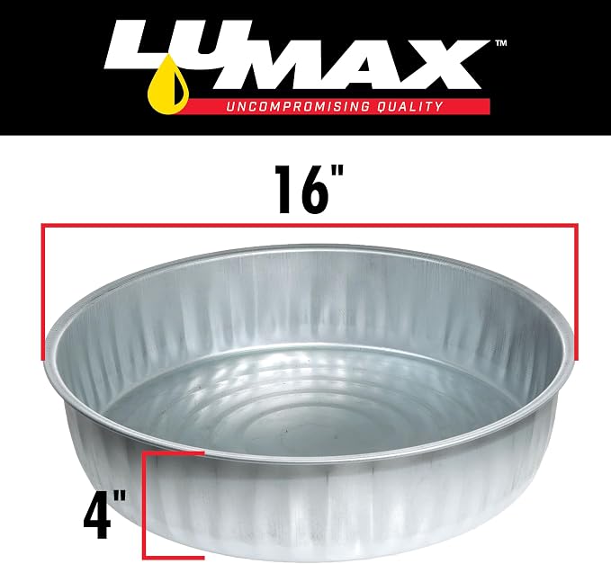 LUMAX LX-1709 Silver 3.5 Gallon Galvanized Drain Pan, Bright Zinc - Image 2
