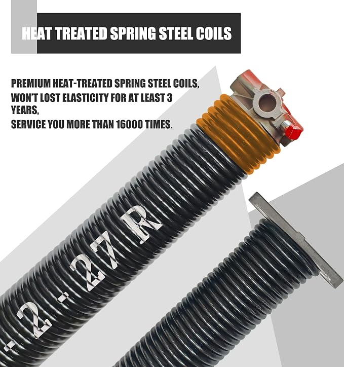 Garage Door Torsion Spring Set, Pair of 2" Electrophoresis Coated Garage Door - Image 2