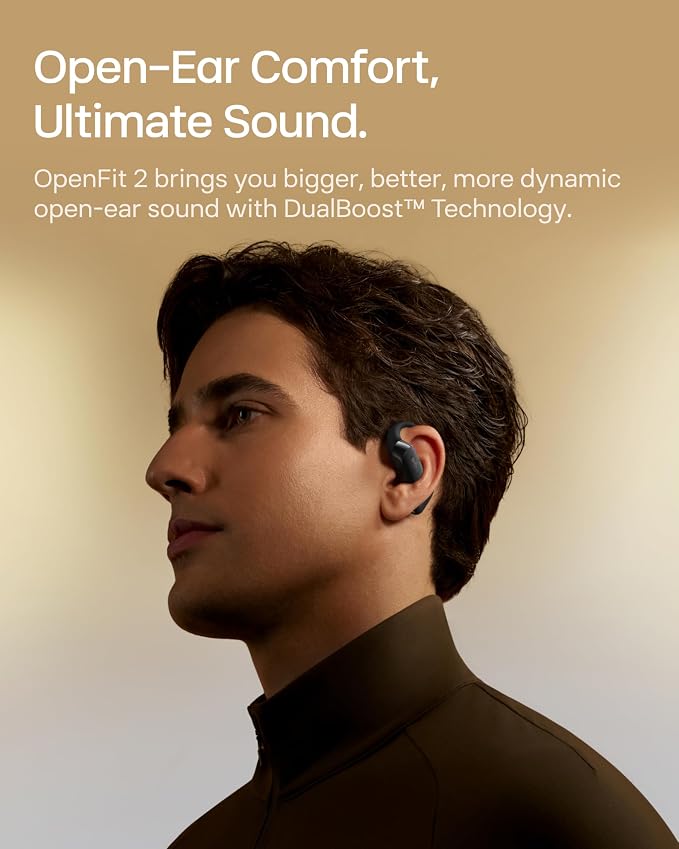 SHOKZ New OpenFit 2 Open-Ear Headphones, True Wireless Bluetooth Earphones - Image 3