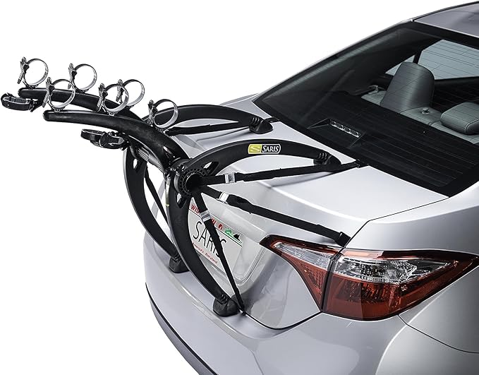 Saris Bones 3-Bike Trunk Rack Bicycle Carrier, Anti-Sway Straps, Fits Most by Saris