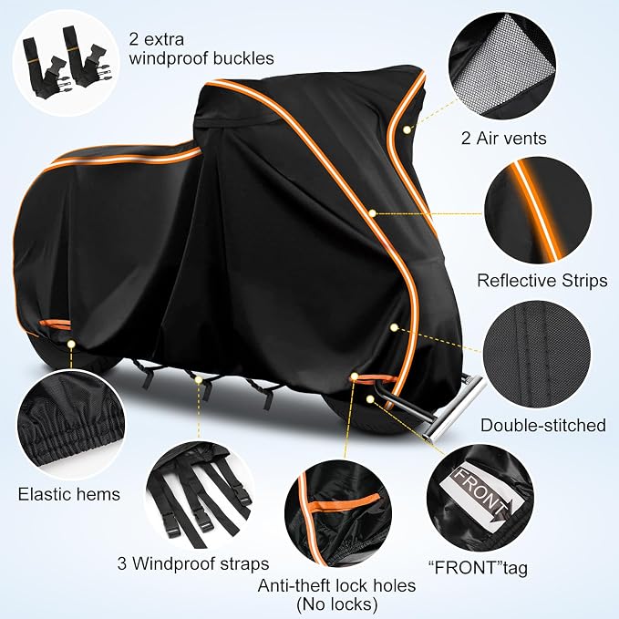 420D Motorcycle Cover for Honda Rebel 250 300 500 1100 Shadow 600 750 1100 / - Image 2