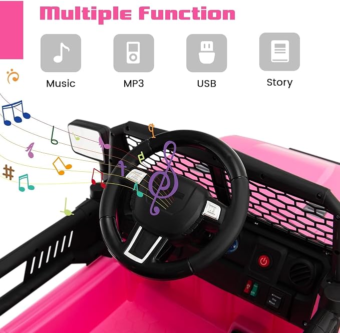 OLAKIDS Kids Ride On Truck, 12V Electric Vehicle Jeep Car - Image 4