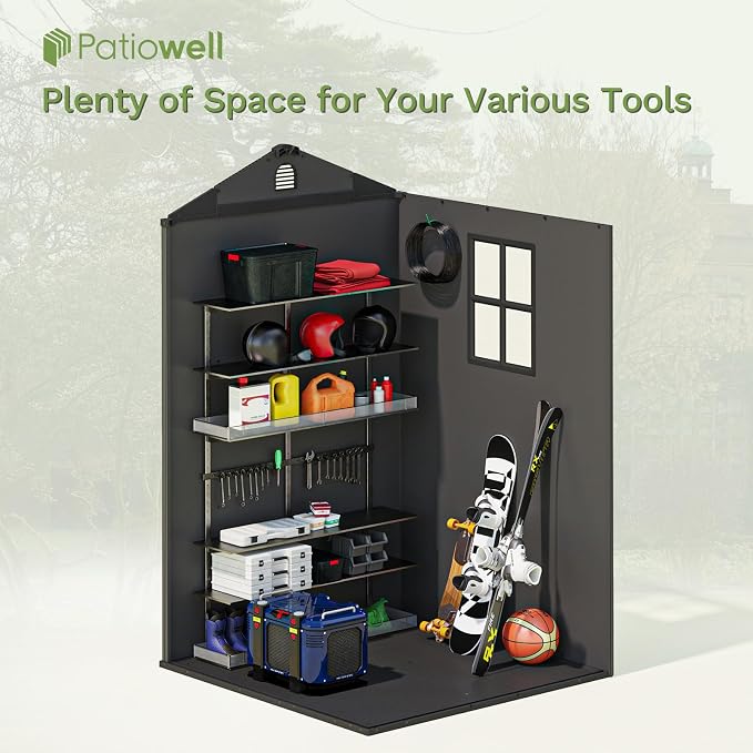 Patiowell 4' x 4' Plastic Outdoor Storage Shed - Image 2