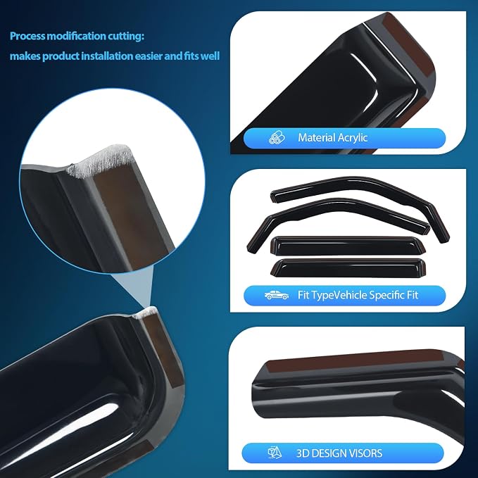 Nilight in Channel Rain Guards for Ford Bronco Sport 2021 2022 2023 2024 - Image 2