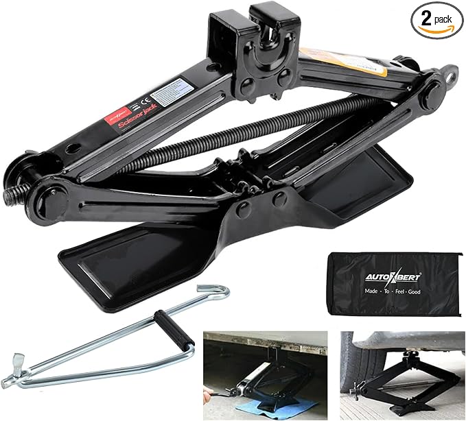 Car Jack Kit Scissor Jack for Car-2Ton, Portable Jack Tire Change Kit Deal for by AUTOXBERT