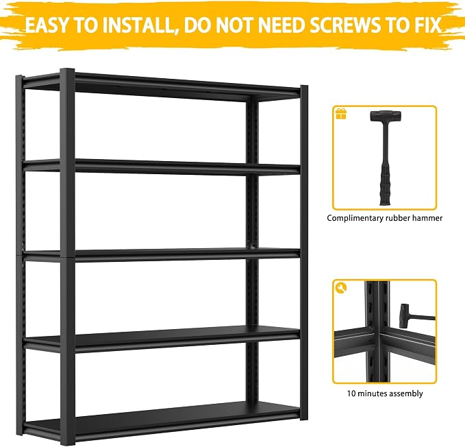 3020LBS Standing Shelf Units 72" H x 48″W x 20" D, Heavy Duty Garage Shelving - Image 4
