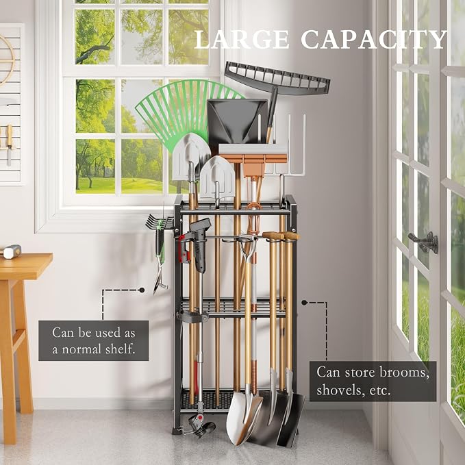 Garden Tool Organizer Storage Metal Yard Tool Organizer Heavy Duty Garden Tool - Image 2