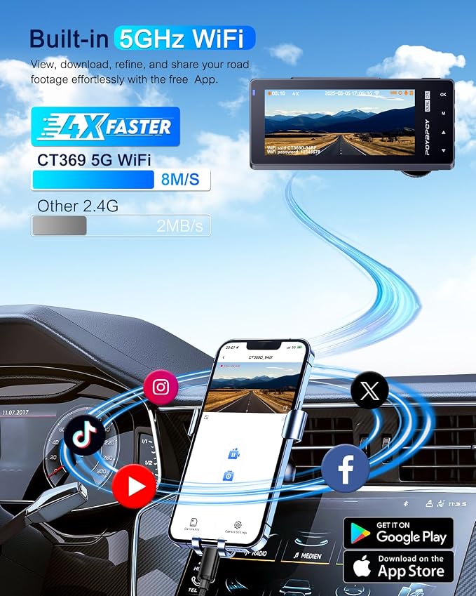 Dash Cam Front 4K Built-in 5GHz WiFi - Image 3