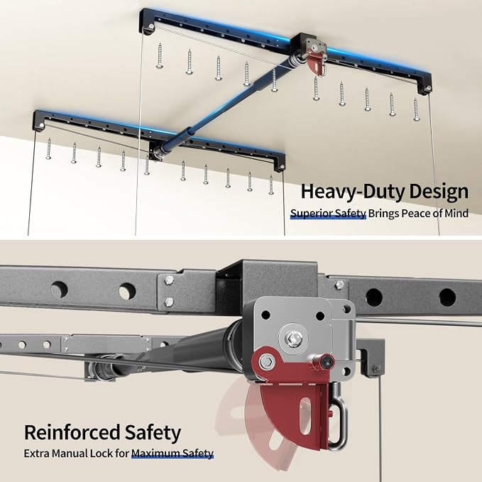 Overhead Garage Storage Rack, Heavy-duty 4x4 Ft Ceiling Storage Racks - Image 7